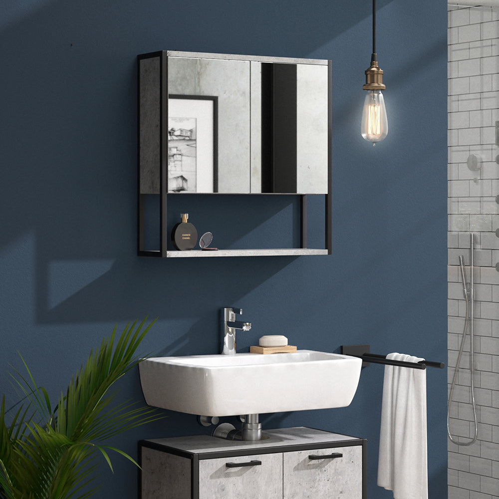 Vicco Specchio contenitore bagno Calcestruzzo 60 x 60.6 cm
