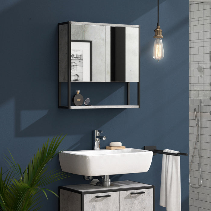 Vicco Specchio contenitore bagno Calcestruzzo 60 x 60.6 cm