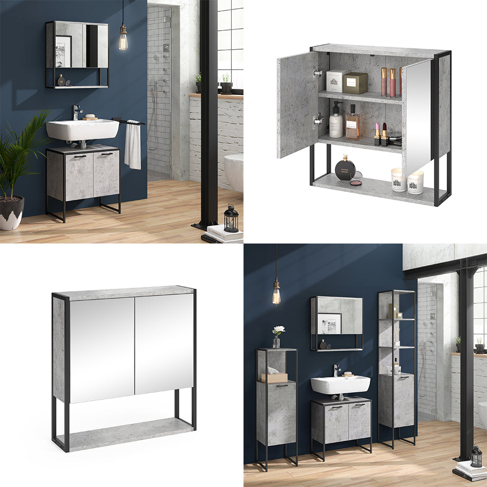 Vicco Specchio contenitore bagno Calcestruzzo 60 x 60.6 cm