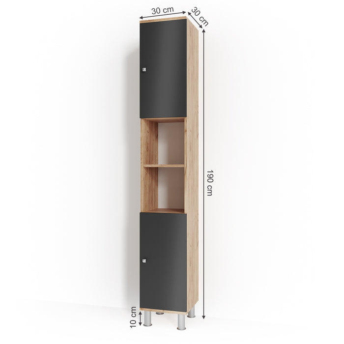 Vicco Mobile bagno alto Rovere 30 x 190 cm