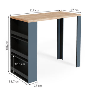 Vicco Tavolo bar alto Rovere 57 x 117 cm