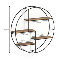 Vicco Libreria da parete Legno antico 55 x 55 cm Rotondo