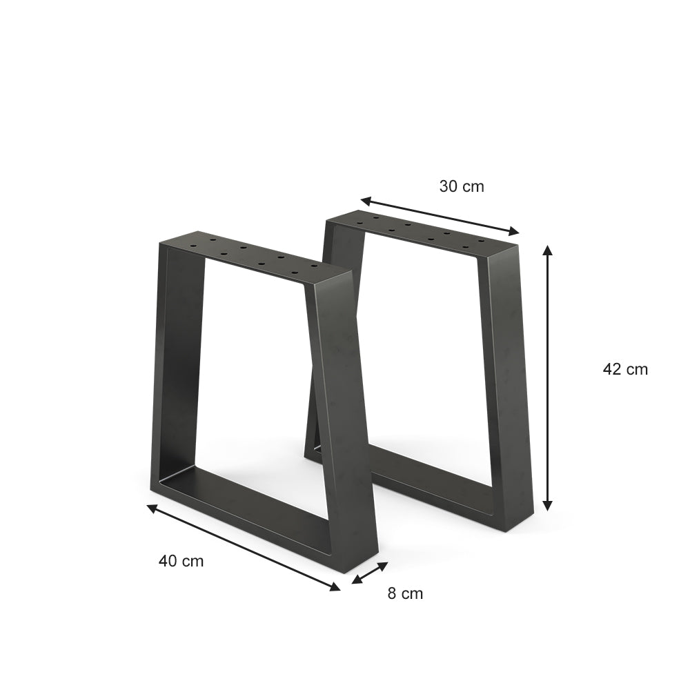 Vicco Gambe per tavolo Nero 40 x 42 cm Trapezoidale