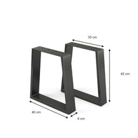 Vicco Gambe per tavolo Nero 40 x 42 cm Trapezoidale