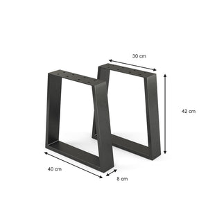 Vicco Gambe per tavolo Nero 40 x 42 cm Trapezoidale