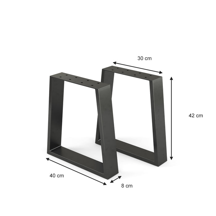 Vicco Gambe per tavolo Nero 40 x 42 cm Trapezoidale