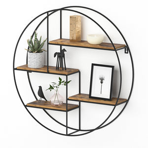 Vicco Libreria da parete Legno antico 55 x 55 cm Rotondo