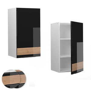 Vicco Pensile da cucina Rovere nero lucido 40 cm