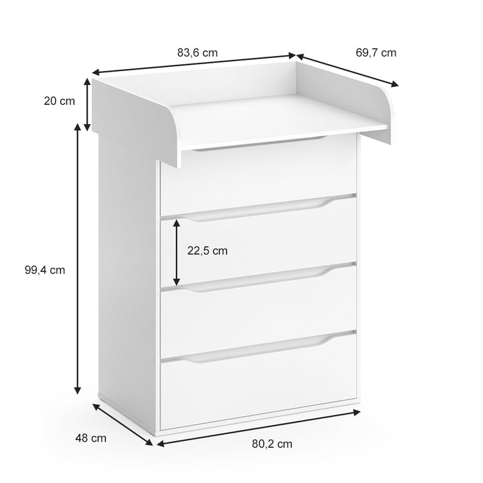 Vicco Fasciatoio Bianco 83.6 x 117 cm