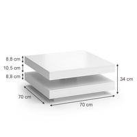 Vicco Tavolino da caffè Bianco 70 x 70 cm