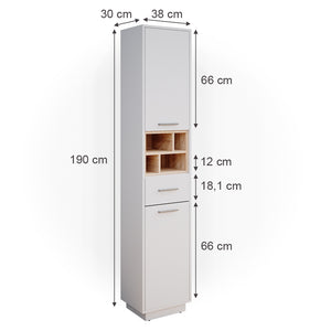 Vicco Mobile bagno alto Bianco 38 x 190 cm