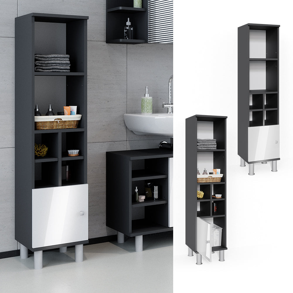 Vicco Mobiletto bagno Bianco lucido 30 x 130.6 cm porta piccola