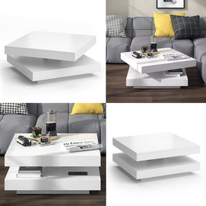 Vicco Tavolino da caffè Bianco 70 x 70 cm