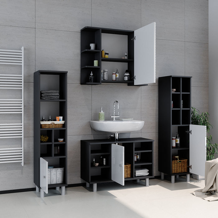 Vicco Mobiletto bagno Bianco lucido 30 x 130.6 cm porta piccola