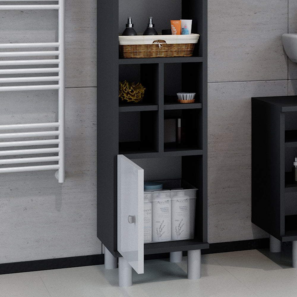 Vicco Mobiletto bagno Bianco lucido 30 x 130.6 cm porta piccola