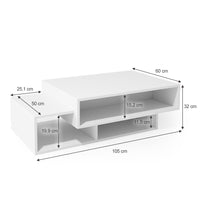 Vicco Tavolino da salotto Bianco 105 x 60 cm