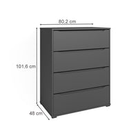 Vicco Credenza Antracite 48 x 101.6 cm con 4 cassetti