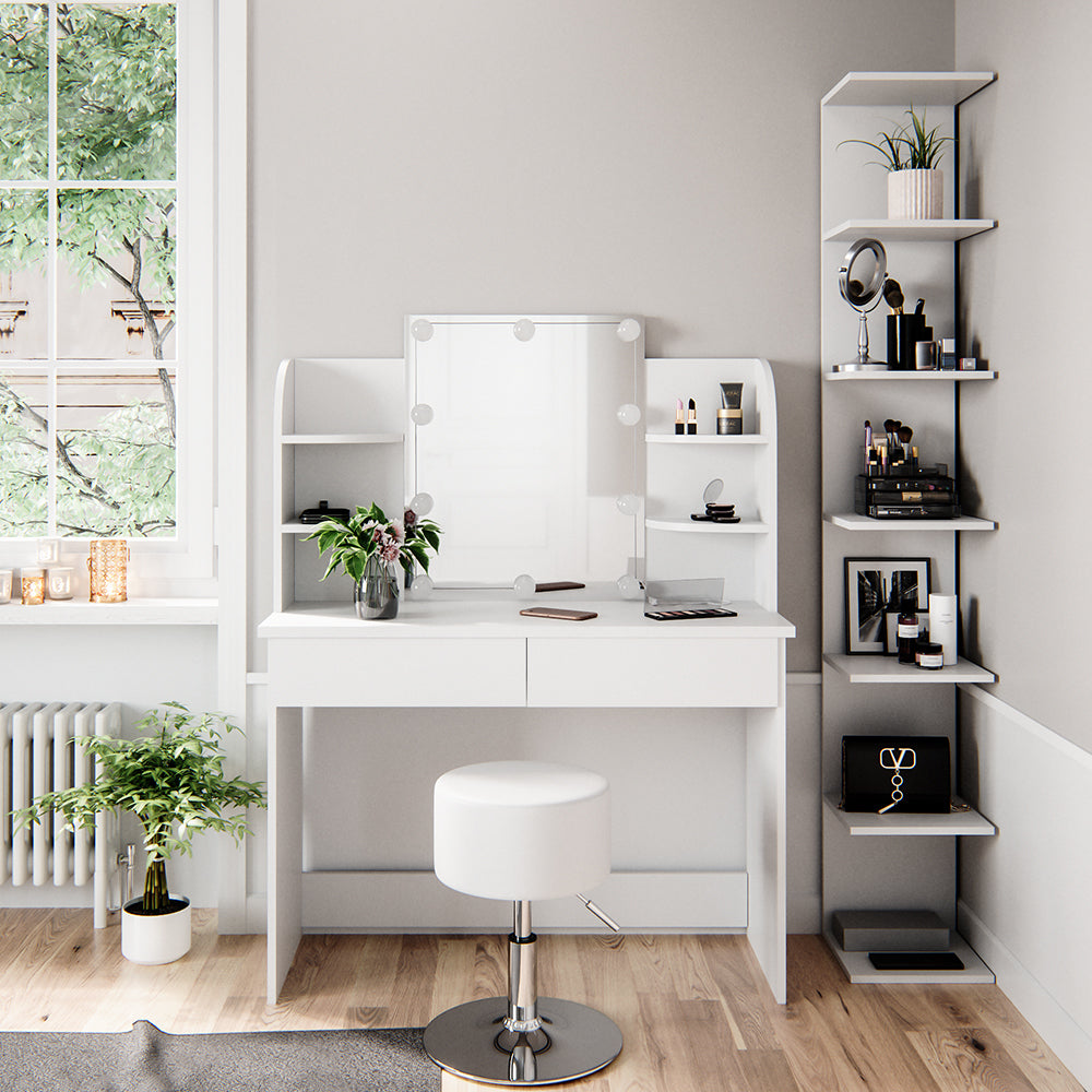 Vicco Scaffale a muro per la camera dei bambini Bianco 30 x 190 cm Con 6 scomparti aperti