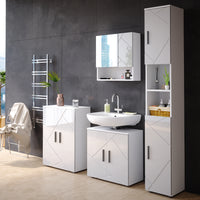 Vicco Mobile bagno alto Bianco lucido 30 x 192 cm