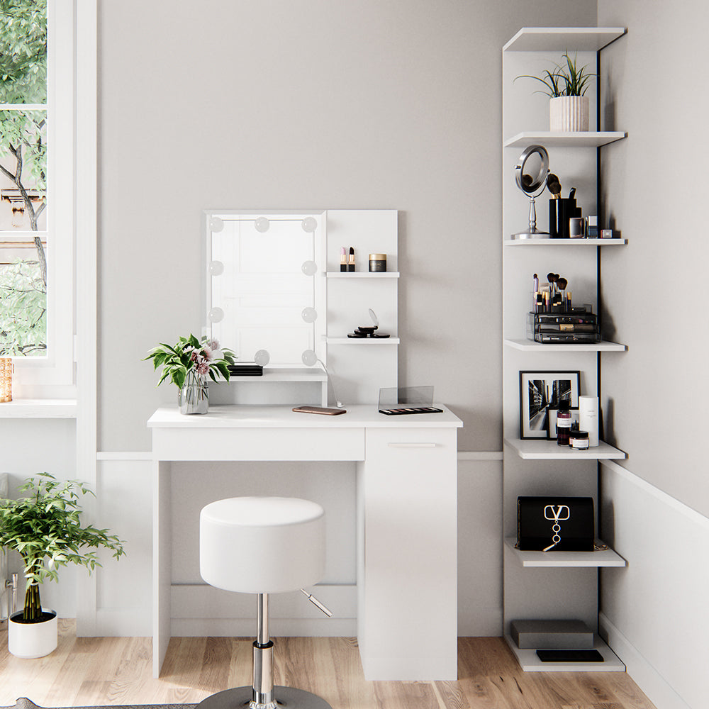 Vicco Scaffale a muro per la camera dei bambini Bianco 30 x 190 cm Con 6 scomparti aperti