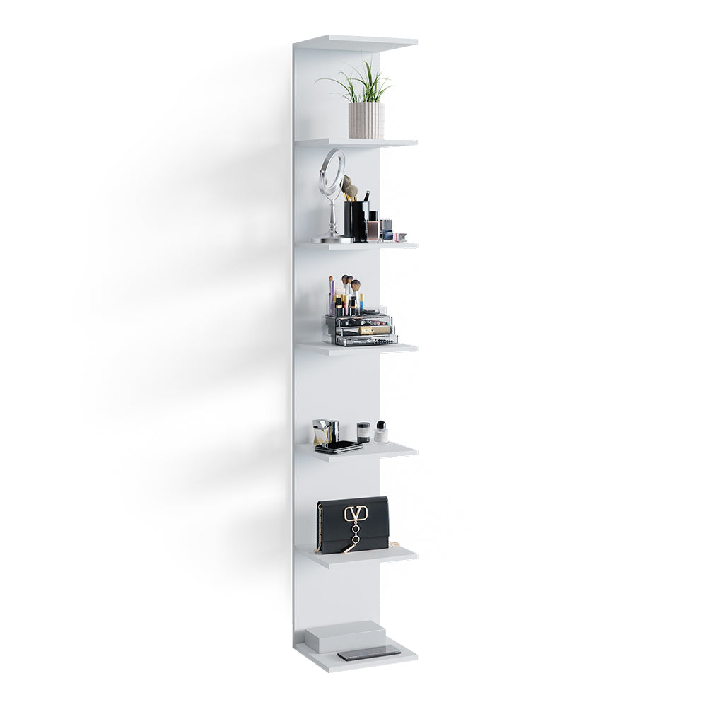 Vicco Scaffale a muro per la camera dei bambini Bianco 30 x 190 cm Con 6 scomparti aperti