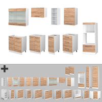 Vicco Cucina componibile Quercia dorata/bianco 280 cm senza piano di lavoro