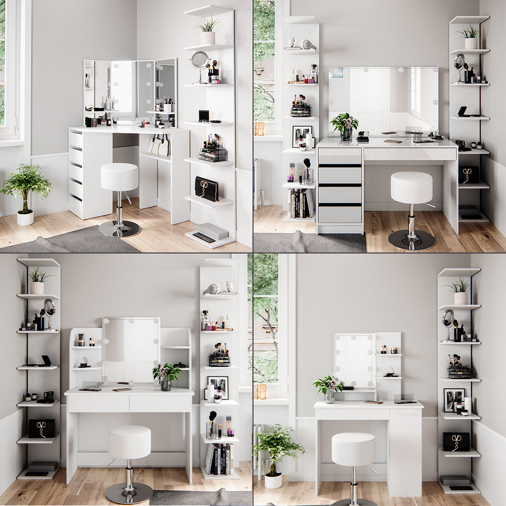 Vicco Scaffale a muro per la camera dei bambini Bianco 30 x 190 cm Con 6 scomparti aperti