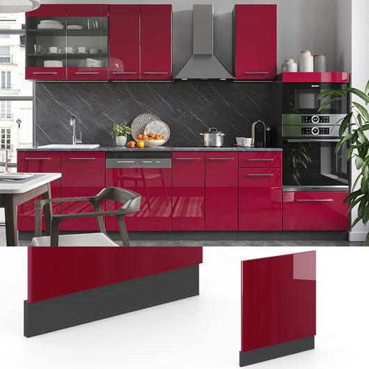 Vicco Pannello frontale Rosso bordeaux lucido 60 cm senza piano di lavoro