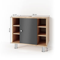 Vicco Mobile sottolavabo per bagno Antracite/quercia dorata 60 x 54 cm
