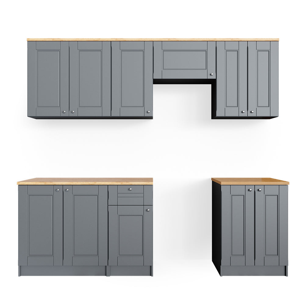 Vicco Mobile da cucina Grigio 240 cm , PL Goldkraft