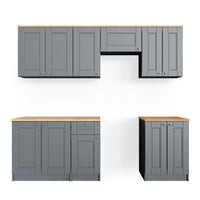 Vicco Mobile da cucina Grigio 240 cm , PL Goldkraft