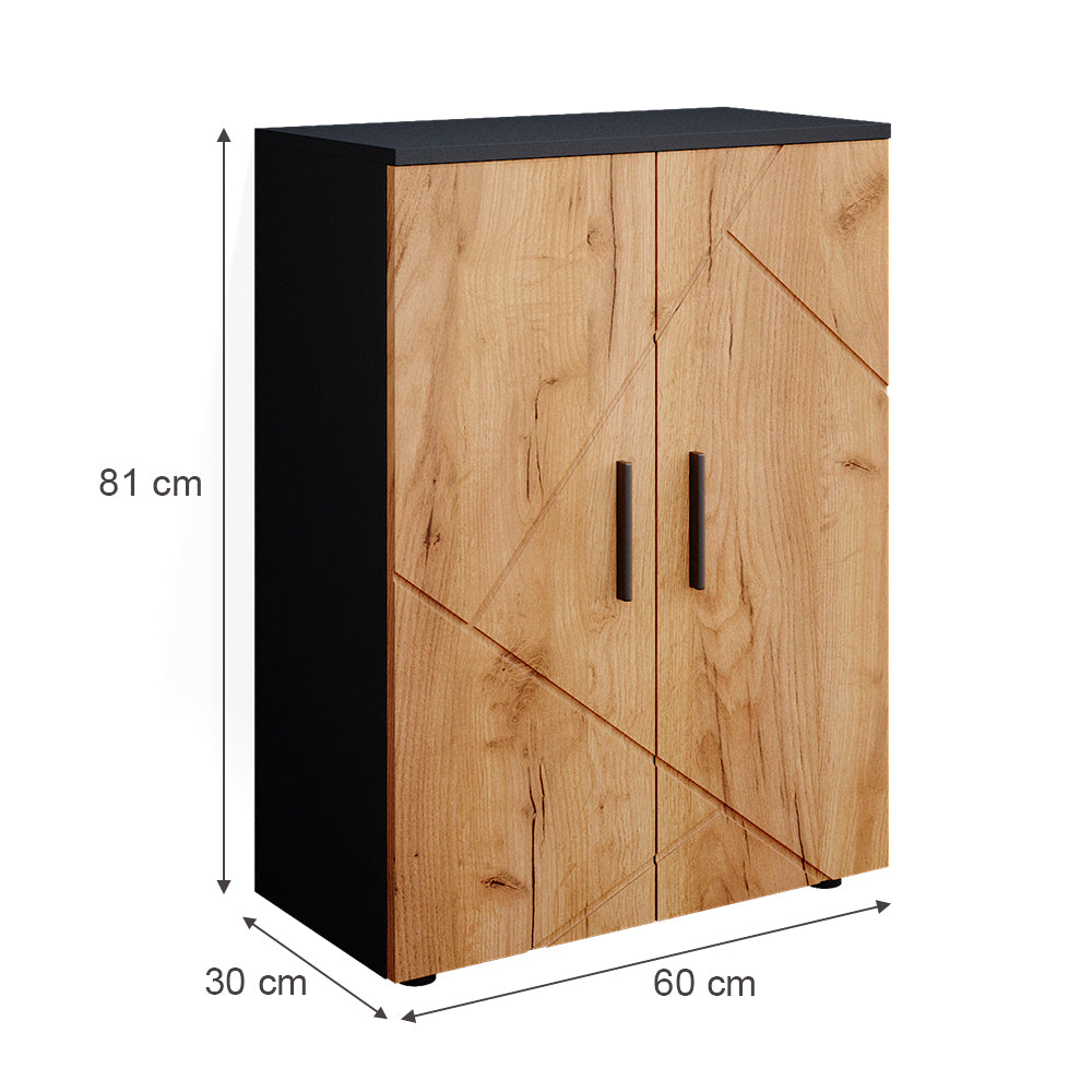 Vicco Mobiletto bagno Antracite/quercia dorata 60 x 81 cm