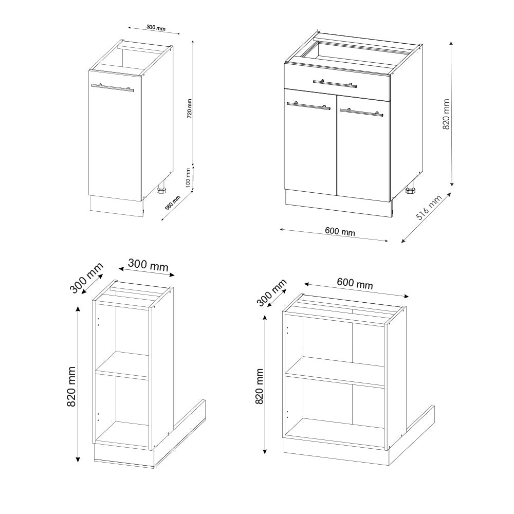Vicco Isola cucina Bianco casa di campagna/antracite 90 cm con cassetto, senza piano di lavoro