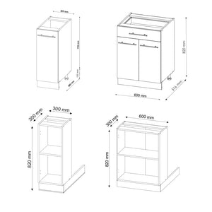 Vicco Isola cucina Bianco casa di campagna/antracite 90 cm con cassetto, senza piano di lavoro
