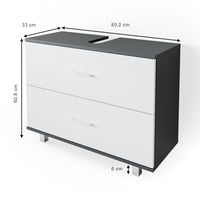 Vicco Mobile sottolavabo per bagno Antracite/bianco 80 x 60.8 cm