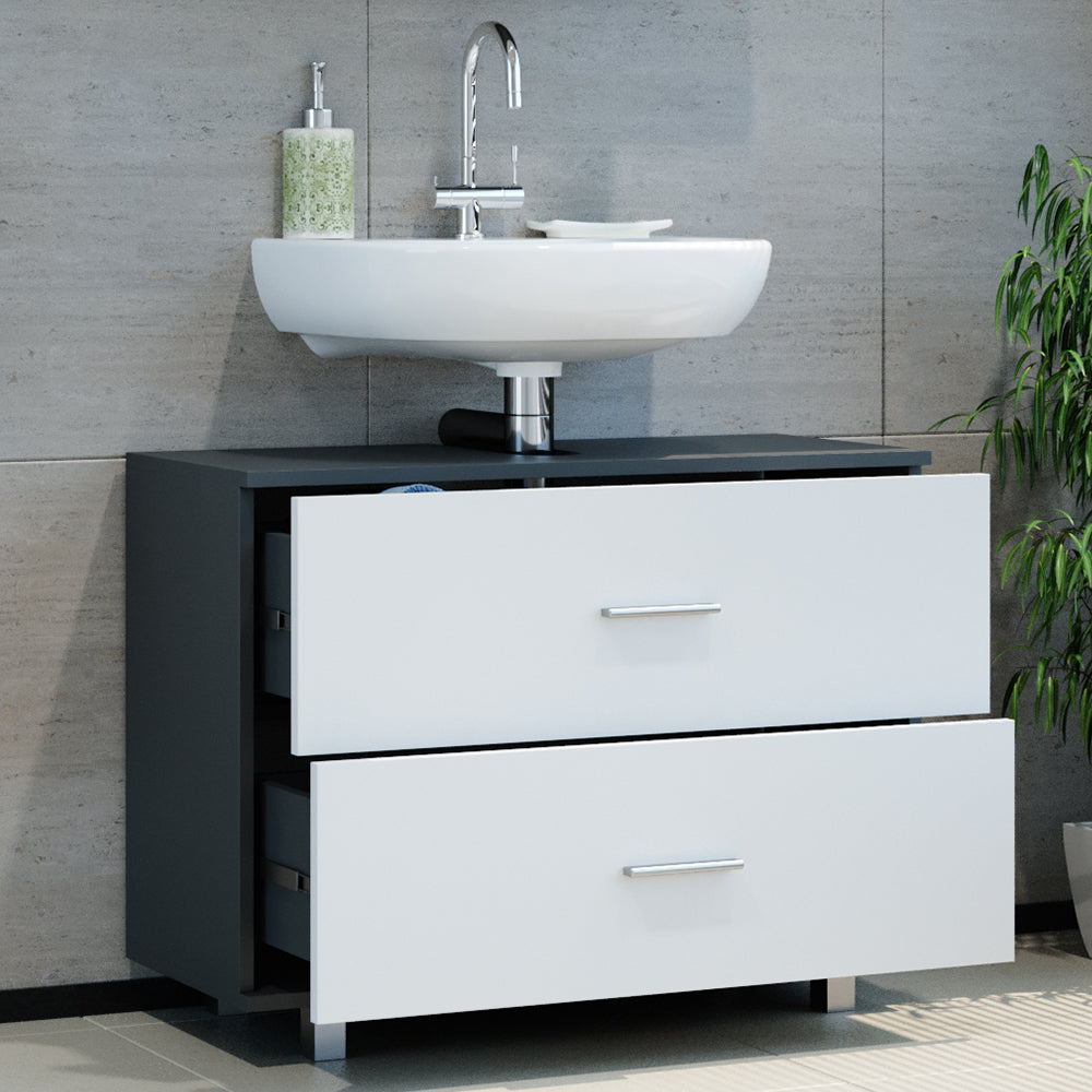 Vicco Mobile sottolavabo per bagno Antracite/bianco 80 x 60.8 cm