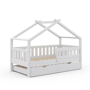 Vitalispa Letto montessori bambini Bianco 80x160 cm con letto per ospiti