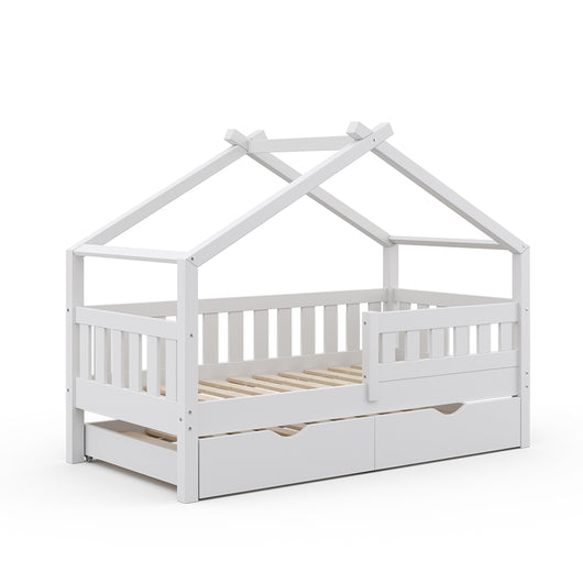 Vitalispa Letto montessori bambini Bianco 80x160 cm con letto per ospiti