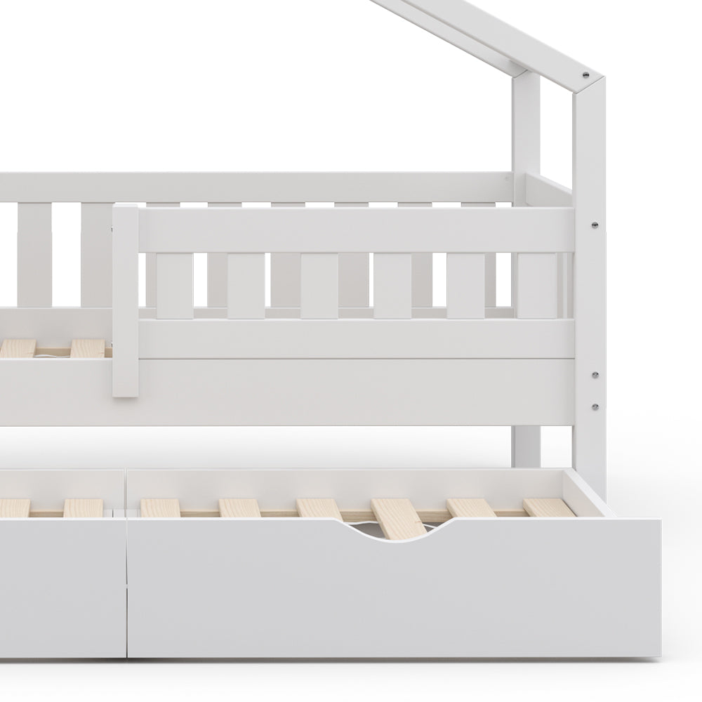 Vitalispa Letto montessori bambini Bianco 80x160 cm con letto per ospiti