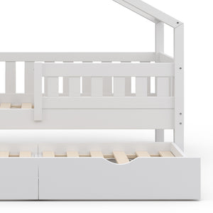 Vitalispa Letto montessori bambini Bianco 80x160 cm con letto per ospiti