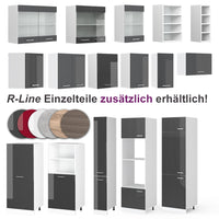 Vicco Cucina angolare completa Bianco/antracite lucido 267 x 167 cm , PL Marmo