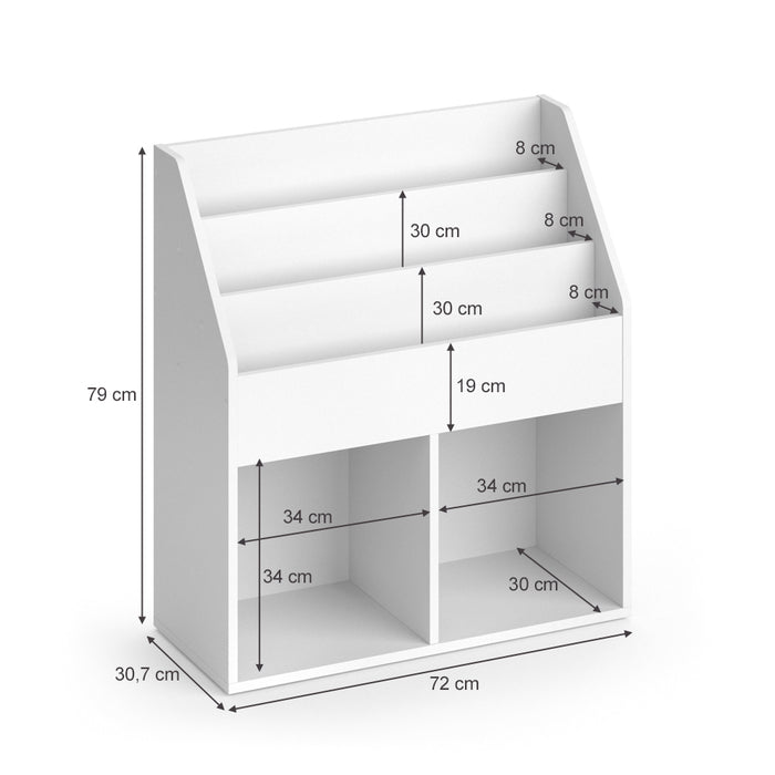 Vicco Libreria bambini Bianco 72 x 79 cm Senza box pieghevole