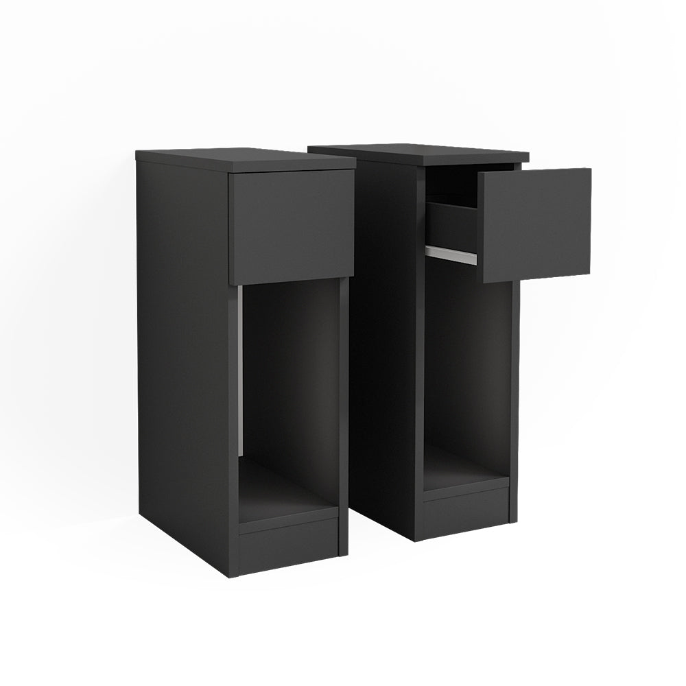 Vicco Comodino camera da letto Nero 20 x 59.5 cm Set di 2