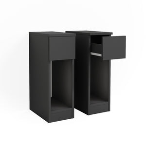 Vicco Comodino camera da letto Nero 20 x 59.5 cm Set di 2