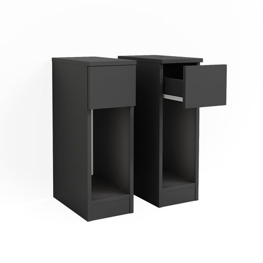 Vicco Comodino camera da letto Nero 20 x 59.5 cm Set di 2