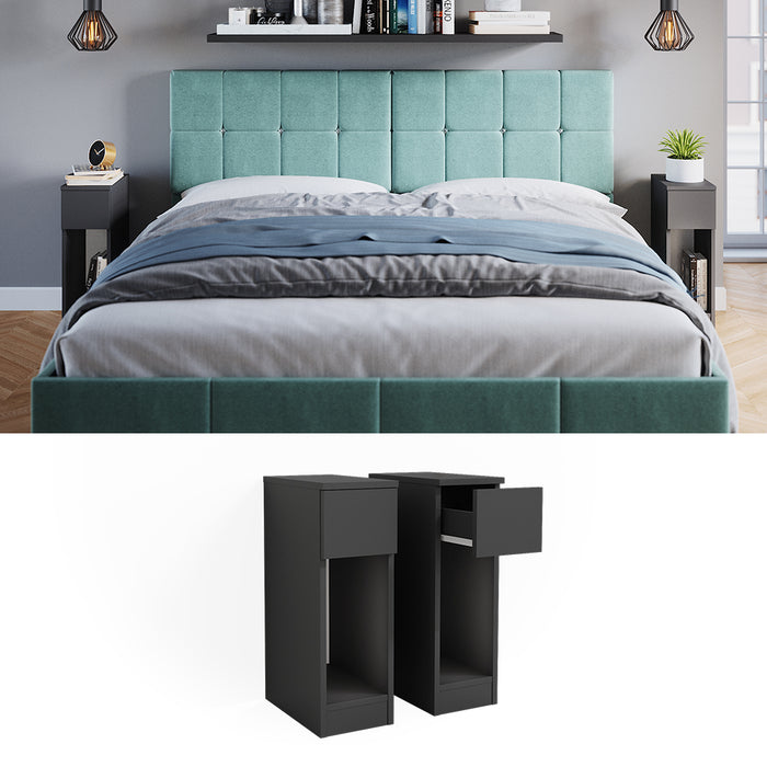 Vicco Comodino camera da letto Nero 20 x 59.5 cm Set di 2