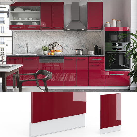 Vicco Pannello frontale Rosso bordeaux lucido 45 cm senza piano di lavoro