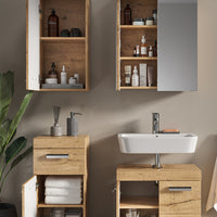 Vicco Set mobili bagno Quercia Wotan 4 parti, con armadio a muro