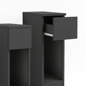 Vicco Comodino camera da letto Nero 20 x 59.5 cm Set di 2