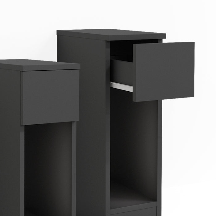 Vicco Comodino camera da letto Nero 20 x 59.5 cm Set di 2